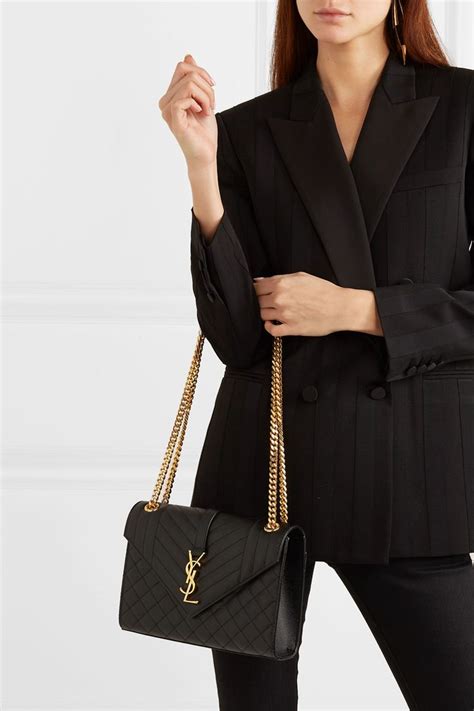 ysl black envelope bag silver|YSL envelope shoulder bag.